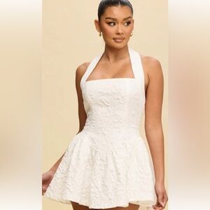 Luxxel White Halter Mini Dress